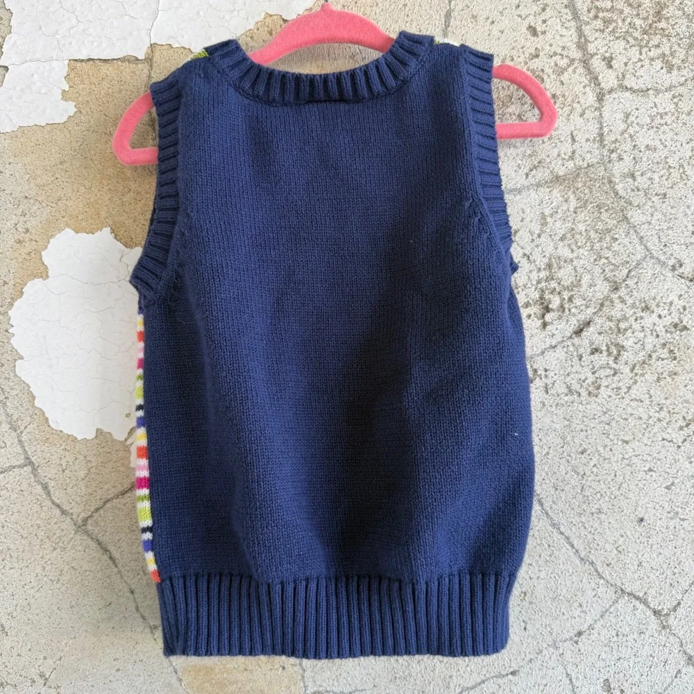 Gymboree Sweater Vest Rainbow Stripe Cotton Knit Girls Size‎ 5
